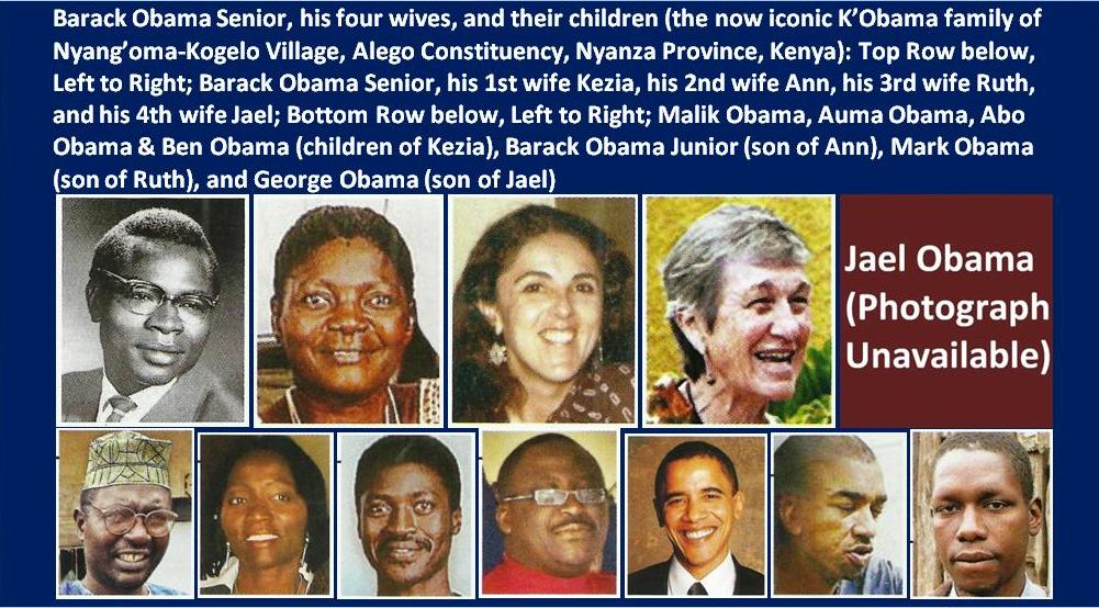 Barack Obama Senior, his four wives and their children