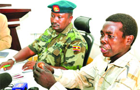 Kulayigye listening to captured LRA boss Okello
